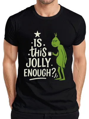 Obrázok produktu pre JE TO DOSŤ ŽIARLIVÉ Grinch Vianoce vtipné sarkastické výroky Pánske tričko, čierne, S