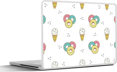 Produktbild von MuchoWow® Laptop Aufkleber Sticker Cover Muster - Eiscreme - Donus - Jungen - Kinder 30x21 cm - Sticker für Laptop - Selbstklebend