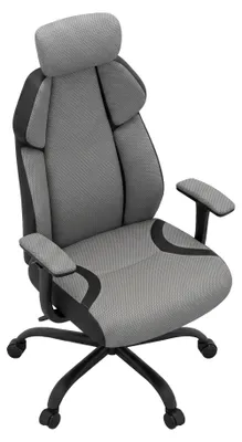 Immagine prodotto di Flank - Sedia da Gaming Pro Ergonomica Poltrona Gamer con Altezza regolabile Reclinabile Girevole 360° con Braccioli in Tessuto e PVC Grigio