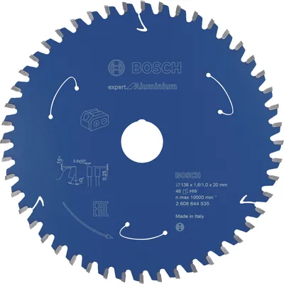 Produktbild von Kreissägeblatt für Akkusägen Expert for Aluminium, 136 x 1,6/1 x 20, 48 Zähne