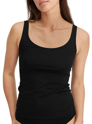 Image de CALIDA Débardeur femme - Essential Coton, maillot de corps, top, jersey, uni Noir L (48/50)