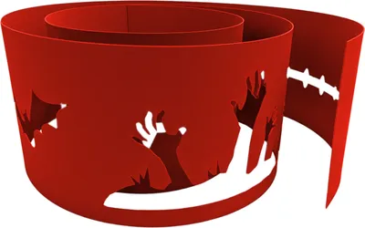 Produktbild von zaun|zu PREMIUM Sichtschutzstreifen mit Motiv "Halloween Graveyard" Rot 2,55m