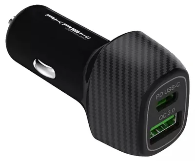 Image de Prise Al/cigares Usb/usb-c 3a 18w Noir - Akashi