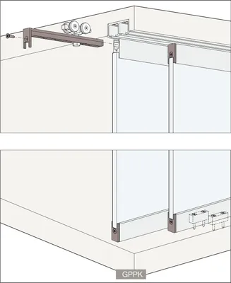 Produktbild von HAWA Clipo 36 GPPK IS Beschlägegarnitur 1 türig