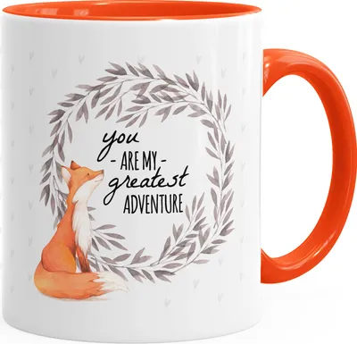 Produktbild von Kaffeetasse You are my greates adventure Fuchs Fox Liebe MoonWorks® Geschenk-Tasse Innenfarbe orange unisize
