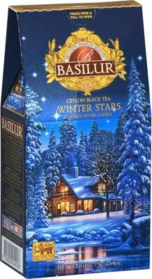 Produktbild von Basilur Schwarzer Blatttee aus Ceylon WINTER STARS Tüte 75 g
