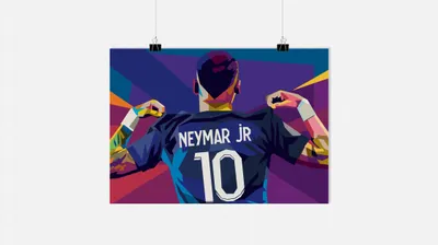 Zdjęcie produktu dla Plakat Neymar Jr - Plakat piłkarski - Plakat sportowy - Plakat Pop Art - 91x61cm - Idealny do oprawienia w ramkę