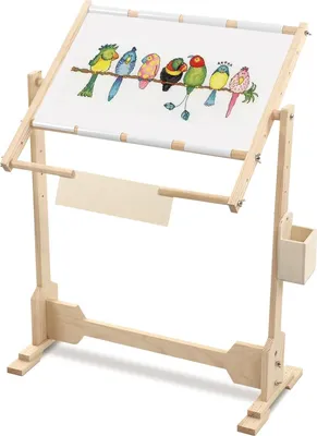 Produktbild von Stickrahmen Tapestry Floor Stand Cross Stitch Frame, Verstellbarer Stickrahmen 14CT Holzgestell für Stick- und Wandteppichrahmen, 80 cm