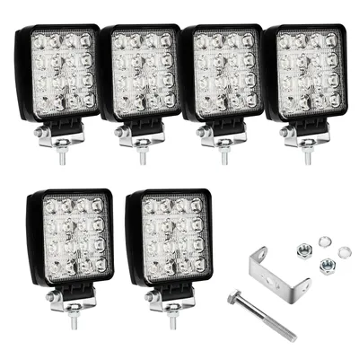 Produktbild von 6x 48W LED Arbeitsscheinwerfer 12V Scheinwerfer Traktor Rueckfahrscheinwerfer 24V LED Strahler fuer Offroad, KFZ, SUV, LKW, Auto Zusatzscheinwerfer