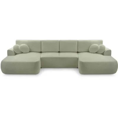Obrázek produktu pro BEAUTYSOFA Rohová pohovka s funkcí spaní VENTO U, tvar U, barva: mátová (Coral55)