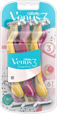 Zdjęcie produktu dla Gillette Venus 3 Dragonfruit Maszynki jednorazowe, 6szt