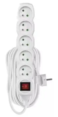 Zdjęcie produktu dla Emos 1902151000, Przełączane, Biały, 5 x gniazdo sieciowe, 10 m, 250 V, 10 A