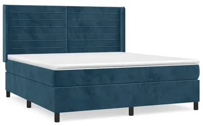 Produktbild von vidaXL Boxspringbett mit Matratze Dunkelblau 180x200 cm Samt