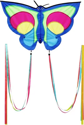 Produktbild von Wolkenstürmer Kinderdrachen Betty Butterfly (bunt), Einleinerdrachen mit Glasfasergestänge - flugfertig inkl. Schnur