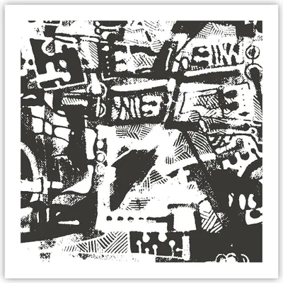 Produktbild von Poster - Poster ohne Rahmen - Schwarzweiß Figuren Abstraktion - 60x60 cm - Wand Bild - Wanddeko - Wandbilder - Kunstposter - Wandposter - Bilder - Kunstdruck - Wanddekoration - P2XAC60x60-5125