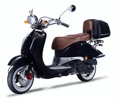 Produktbild von Motorroller Strada mit Top Case 125 ccm 85 km/h, Euro 5, schwarz, Sitzbank braun, GT Union
