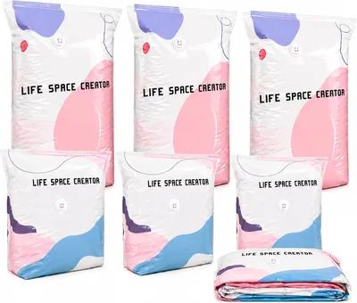 Image de Sacs de rangement sous vide pour vêtements - Lot de 6 - Deux tailles