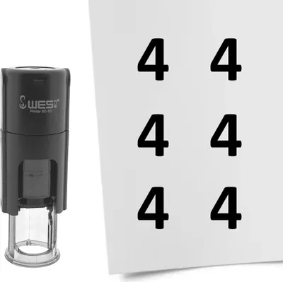 Produktbild von CombiCraft Selbstfärbender Stempel 'Zahl 4' in der Farbe Schwarz, Ø10mm