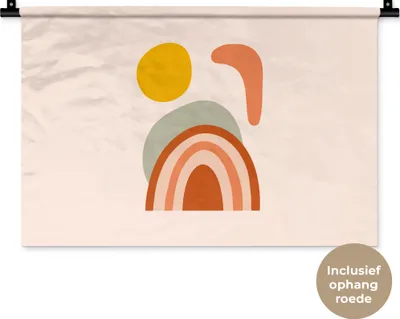 Produktbild von MuchoWow® Wandteppich Wandbehang Sommer - Pastell - Regenbogen 60x40 cm Tapisserie Dekoration Wandtuch - Wanddekorationen