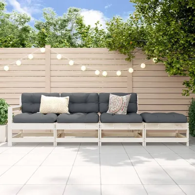Produktbild von Design Möbel 4-tlg. Garten-Lounge-Set Weiß Massivholz Kiefer - 2024 Neu