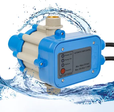 Produktbild von SWANEW Pumpensteuerung Druckschalter Tiefbrunnen Pumpenschalter Hauswasserwerk Automatik IP65 1.5bar.-6bar blau mit Kabel