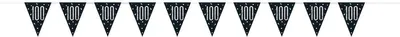 Produktbild von Wimpelkette schwarz & silber Zahl 100