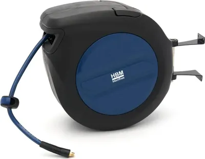 Immagine prodotto di Avvolgitubo retrattile con sistema blocco automatico e fissaggio a parete tubo 30 m girevole 180 gradi per giardino casa officina garage Hbm