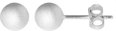 Produktbild von Ohrstecker 925er Sterling Silber mit sandgestrahlter Kugel 6 mm