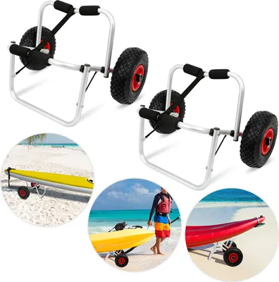 Immagine prodotto di TolleTour Carrello per kayak Carrello per canoa Carrello per surf Alluminio Kayak Canoa Rimorchio per barche Alluminio 2 pezzi