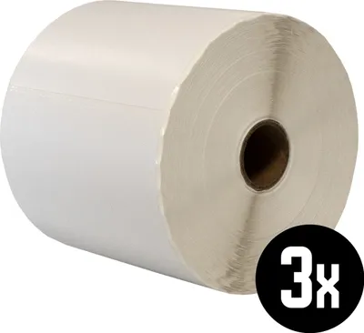 Produktbild von DULA Etiketten - Kompatibel mit Zebra 102x210mm - Weiß - Permanent - 3 Rollen - 375 Etiketten pro Rolle - Kern 25mm