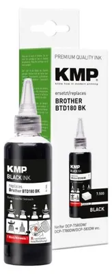 Image de KMP 1555,0001, Compatible, Noir, Brother, BTD180BK, 7 500 pages, 110 ml