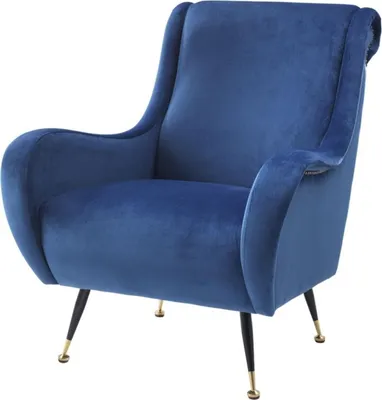 Produktbild von Casa Padrino Luxus Hotel Salon Sessel Blau 80 x 90 x H. 88 cm - Hotel Möbel