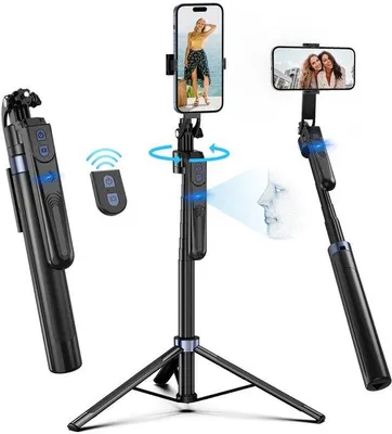 Produktbild von Unyqoos® Smartphone-Stativ mit automatischer Gesichtsverfolgung, 360° drehbar, 33–180 cm, Gestensteuerung & Fernbedienung