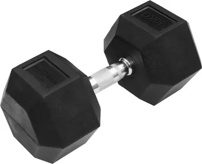Produktbild von Sporttrend 24® Hexagon Hantel 1-50KG, Einzeln, verchromter Griff | sechseckige Kurzhantel, rutschfeste Kompakthantel, gummierte Hex Hanteln (1x30KG)