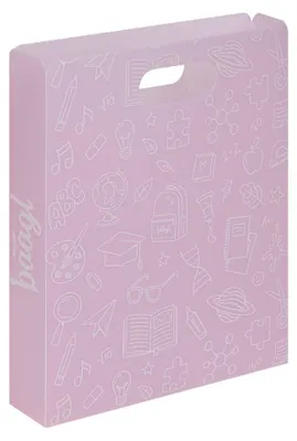 Image de Boîte de rangement A4 en plastique pour cartable scolaire – Imperméable, légère et robuste. Classeur pour filles – Boîte de rangement pour l'école avec poignée (rose)