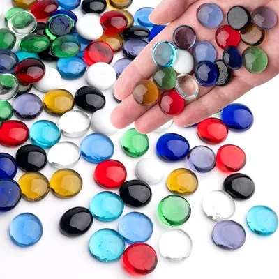 Image de Perles de verre transparentes, lisses, poids : 0,45 kg, dimensions : 1,3-2 cm, idéales pour les vases et les mosaïques