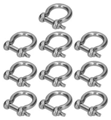 Image de Ancres à vis, crochets en forme d'arc, en acier inoxydable 304, pour chaînes et câbles, outil de levage, 10 pièces, modèle M6