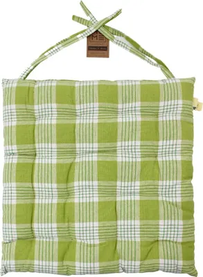 Obrázek produktu pro HOME ELEMENTS Podsedák prošívaný 40*40 cm, Bílozelené káro
