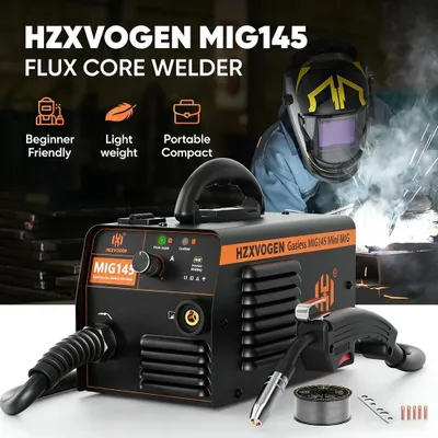 Zdjęcie produktu dla Spawarka MIG – MIG145 – falownik IGBT 220 V – spawanie bezgazowe drutem wypełnionym – 35–145 A – przenośna, dla majsterkowiczów – wtyczka UE