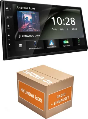 Produktbild von Autoradio Einbaupaket Kenwood DMX5023DABS passend für Hyundai ix35 mit Navigationssystem | Apple Carplay Android Auto APP Spiegelung