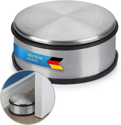 Produktbild von Moderner Türstopper Edelstahl 11x6 cm, Einhandbedienung, für Industrietore, kein Bohren nötig