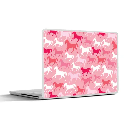 Produktbild von MuchoWow® Laptop Aufkleber Sticker Cover Pferde - Rosa - Tiere - Mädchen - Kinder - Mädchen 36.5x27.5 cm - Laptop-Sticker