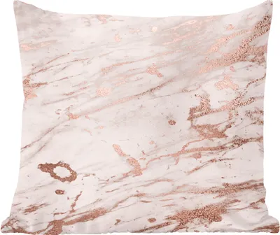 Produktbild von MuchoWow® Zierkissen Sofakissen Wohnzimmer Dekokissen 50x50 cm Marmor - Weiß - Rosa - Komfort - Sofakissen