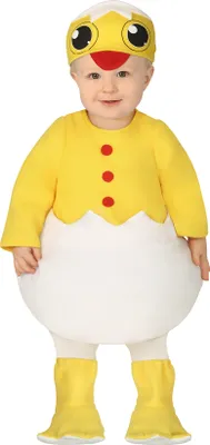 Produktbild von Tier Kostüm Set Küken Gelb Kostüm Karneval Niedlich Baby Tieranzug Mütze Füße Animalische Freude Fasching, Größe: 74/80 Farbe: Gelb