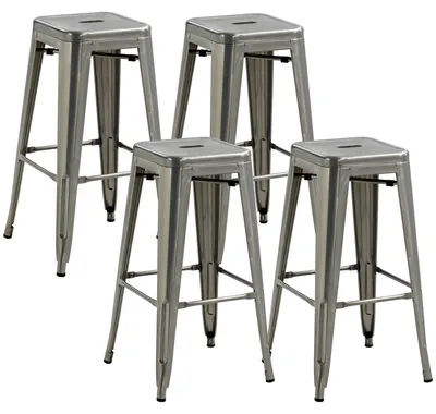 Immagine prodotto di Sgabello da bar - Sgabello per bar - Sgabello da bar impilabile - Sgabelli da bar - Sgabelli per bar - Design industriale - Impilabile - Struttura in metallo