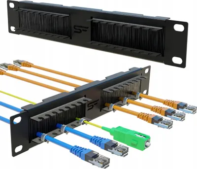 Produktbild von 10" 1U RACK Kabelorganisation mit Stalflex-Bürstenkabelverschraubung