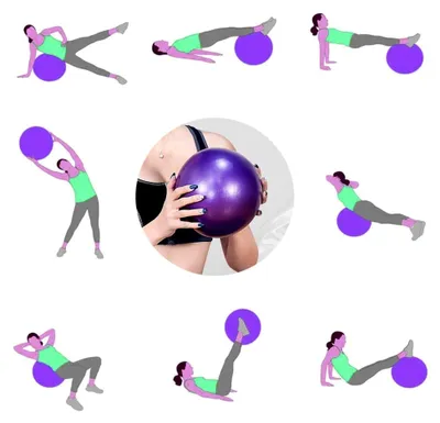Produktbild von Pilates Ball, 2 Stück 25 cm kleiner Übungsball, Mini Soft Pilates Ball rutschfest und platzsicher für Fitness, Pilates, Yoga und Physiotherapie