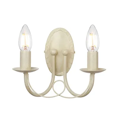 Zdjęcie produktu dla Kinkiet świecznikowy kremowy podwójny Minster 2xE14 60W Elstead