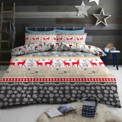 Obrázok produktu pre Flanelové obliečky CHRISTMAS TIME farebné 70x90 + 140x200