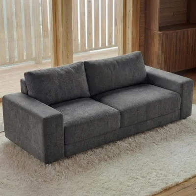 Produktbild von riess-ambiente Sofa LOFT 210cm grau Vogue Velours Samt 3-Sitzer Couch Taschenfederkern Schaumstoff